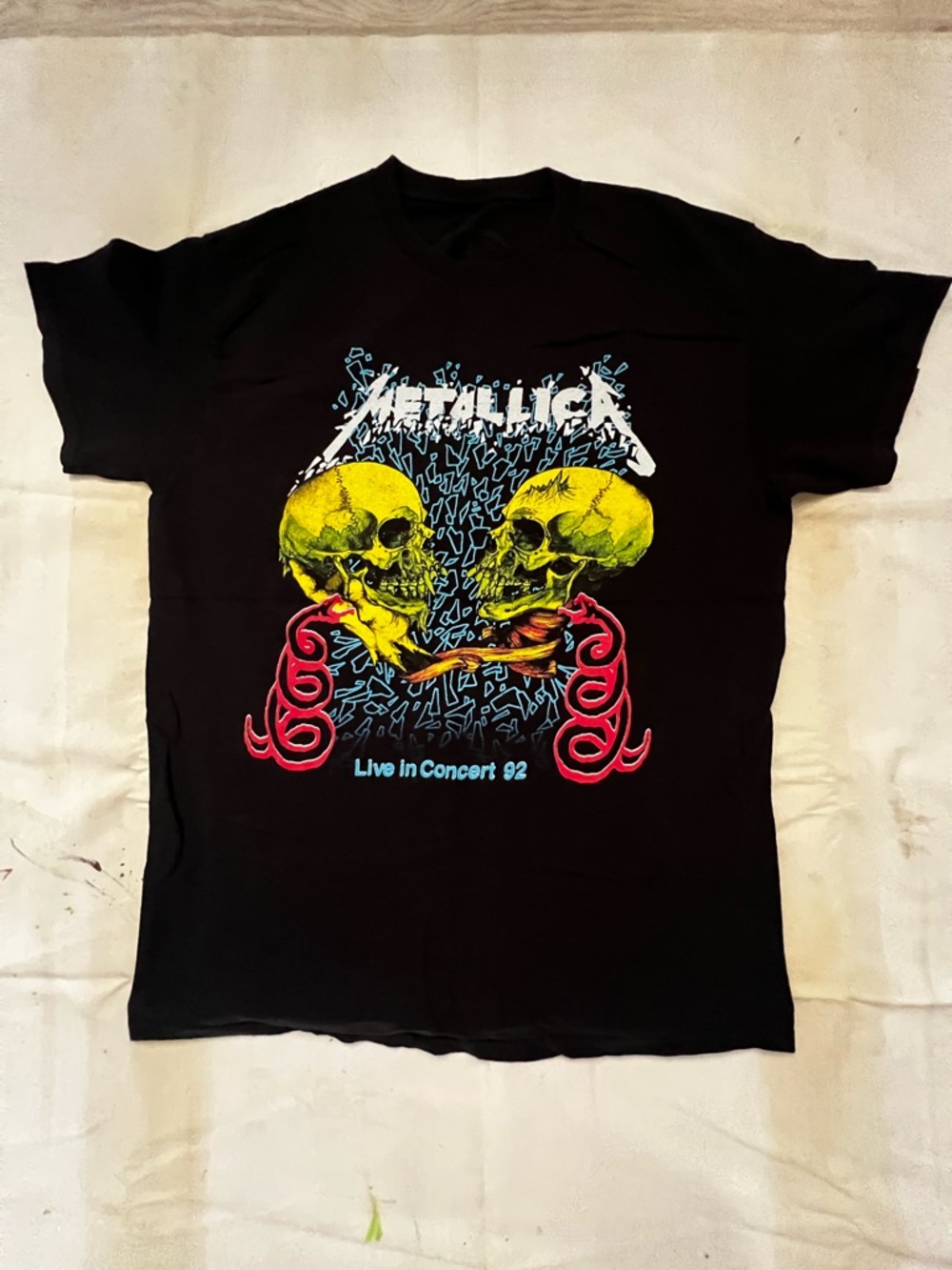 Metallica Live In Concert 92 Black Graphic Tee